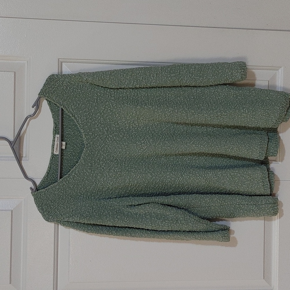 🌸Coldwater Creek Heavy Slub Yarn Knit Cotton Sweater Shirt 2X